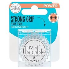 Invisibobble Clear Strong Grip Power Hair Ring 3 Pack