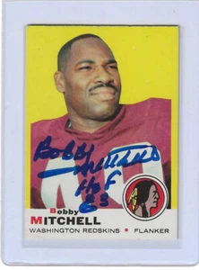 BOBBY MITCHELL JSA AUTH SIGNED 1969 TOPPS CARD HOF AUTOGRAPH WASHINGTON HOF - Picture 1 of 2