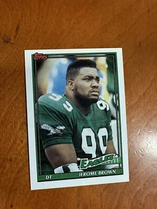 1991 Topps Football Card #205 Jerome Brown Philadelphia Eagles - Picture 1 of 2