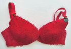 Ann Summers PP Sexy Lace 2 New Plunge Bra 34D Red New Tags