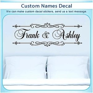 Personalisierte individuelle Liebe Name verheiratet Bett Kunst Wand Vinyl Dekor Aufkleber Abziehbild 149 - Bild 1 von 3