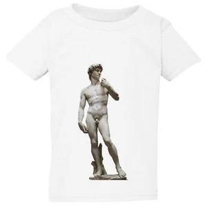 Michelangelo Statue of David White T-Shirt Tee Top Baby Toddler Kids Boy Girl - Picture 1 of 3