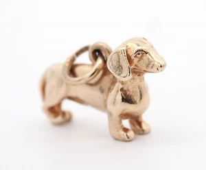 James Avery Retired Weiner Dog Dachshund 14k Yellow Gold Charm Pendant 4.5g - Picture 1 of 4