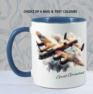 Lancaster Bomber Personalised Mug, gift cup for him, coaster, WW2 memrobilia - Picture 1 of 9