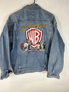 Giacca denim vintage Looney Tunes Warner Bros abbigliamento classico medio dal 1930 - Foto 1 di 7