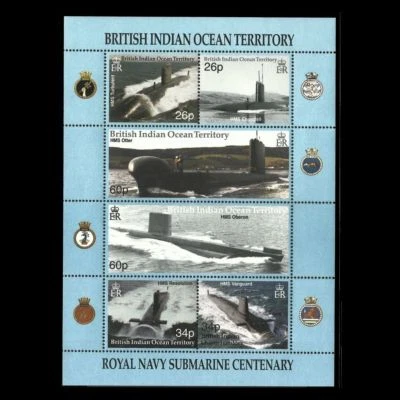 British Indian Ocean BIOT - "SHIPS ~ ROYAL NAVY SUBMARINE CENTENARY" MNH MS 2001 - Image 1 of 4