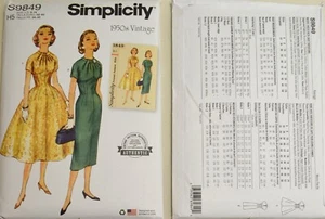 Simplicity- 9849- Vestido de Misses con variaciones de falda. 1950 vintage - Imagen 1 de 1