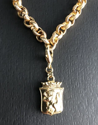 BEN AMUN 24K Gold Plated Royal Lion Giving Power & Strength Stamp Charm Pendant - Image 1 of 4