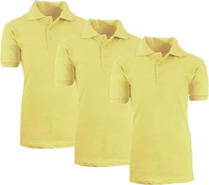 Boy's School Uniform (3 PACK) Short Sleeve Polo Shirt TAGLESS (Sizes, 4-20) NWT - Picture 1 of 54