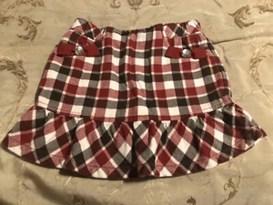 EUC Gymboree Holiday Traditions Skirt Red White Brown Plaid Toddler Girls Size 4 - Picture 1 of 8