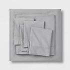 Queen 6pc 800 Thread Count Solid Sheet Set Light Gray - Threshold