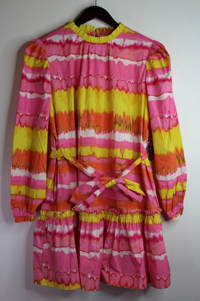 Women's Scoop Mock Neck Tiered Dress Multicolor XS (0-2)