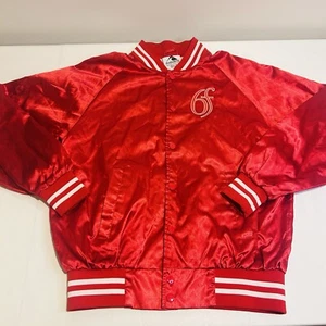 Red Satin Button Up Jacket Men's Med Embroidered All Gas No Brakes by Augusta - Picture 1 of 19