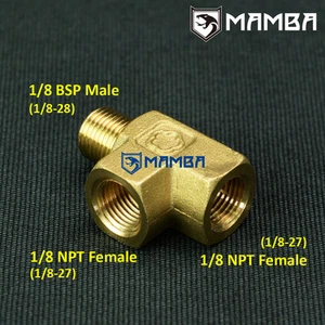 Adaptador medidor de presión de aceite TURBO 1/8 BSPT latón pieza T transmisor sensor interruptor NPT - Imagen 1 de 2