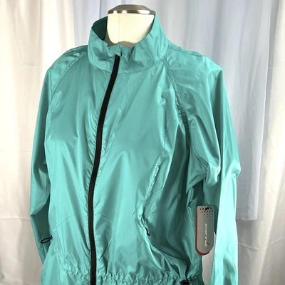 New! Exertek lightweight teal green full zip long sleeve windbreaker jacket 2X - Image 1 of 4