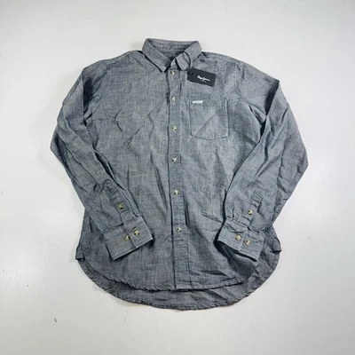 Camisa Pepe Jeans Drycult Abotonada L/S Gris Para Hombre Talla Pequeña Nueva Foto 1 de 4