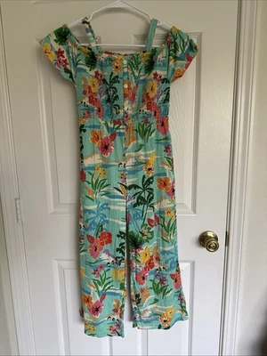 ZARA девочек Гавайи цветочный PullOn комбинезон размер 10 новый с Ярлыками - Изображение 1 из 4