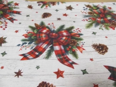 Designerstoff aus Frankreich   Dekostoff Schleifen Karo   NEU  100x160 cm - Bild 1 von 4