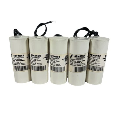 Lote de 5 Philips ADVANCE 7C100M40R 10MFD +-3% 400VAC 50/60Hz - Novo em folha sem caixa - Imagem 1 de 4