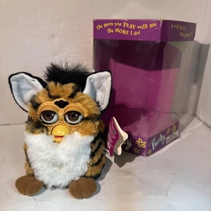 Vintage Rare 1998 Furby Model 70-800 Tiger Stripes Brown Eyes w/ Box NOT Working - Picture 1 of 23