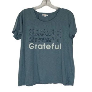 Sundry blue "Grateful" t-shirt size 0 100% Pima Cotton Made in the USA - Picture 1 of 9