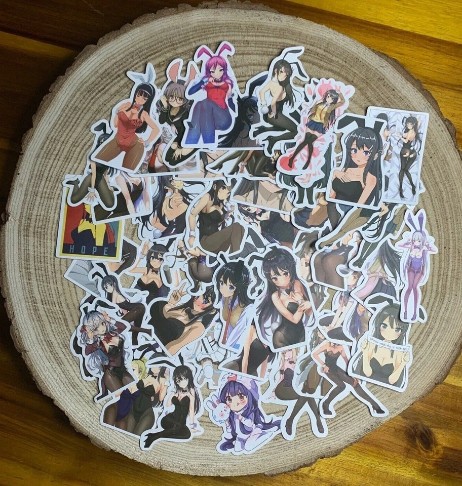 🍀 50 Sexy Anime Girls Bunny Aufkleber Sticker für z.B. Laptop Skateboard Var. C - Bild 1 von 1