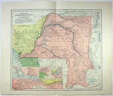 Congo - Original 1891 Map by Fisk & Company. Antique