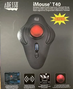 Adesso - iMouse T40 - Wireless Programmable Ergonomic Trackball Mouse - Picture 1 of 4