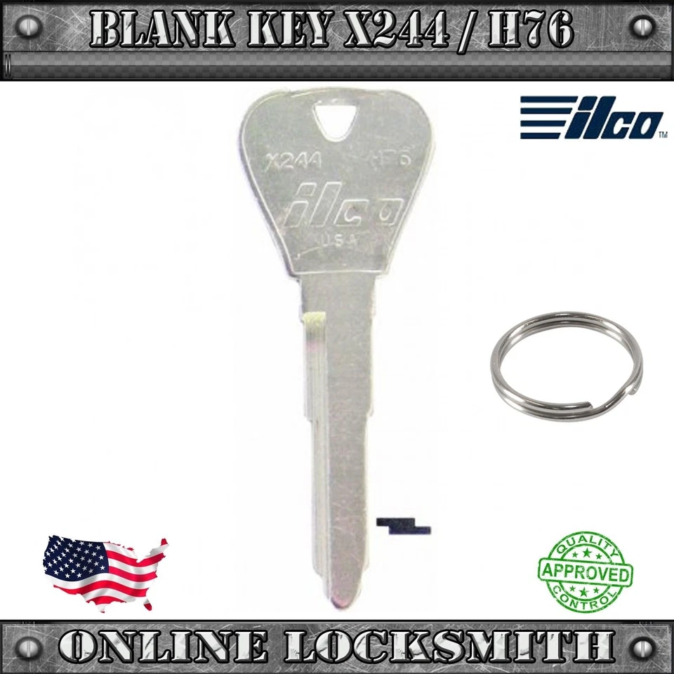 New Blank Key For Ford Escort 1997-2003 Replacement Uncut Key Blade - X244 / H76 - Image 1 of 1