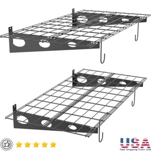 Heavy Duty Wall Mounted Shelves Garage Organization Storage W/ Extra Hooks New - Picture 1 of 6
