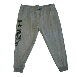 Under Armour Men's Rival Fleece Joggers Size 4XL Heather Grey Drawstring Pockets - Picture 1 of 6