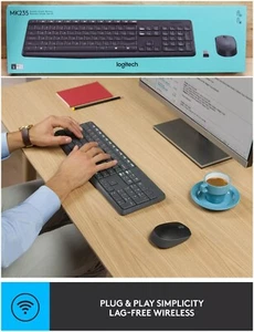 Logitech MK235 Wireless Keyboard and Mouse Combo for PC Laptop - Afbeelding 1 van 8