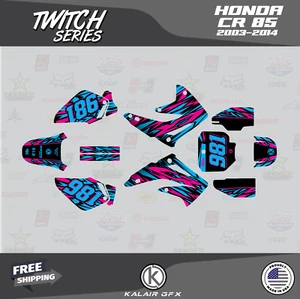 Kit de gráficos para Honda CR 85 2003-2014 CR85 Twitch-Cian Magenta - Imagen 1 de 6