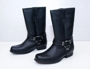 Highway 1 Black Cowboy Leather Biker Motorcycle Harness Boots Men’s Size 44 - Picture 1 of 11