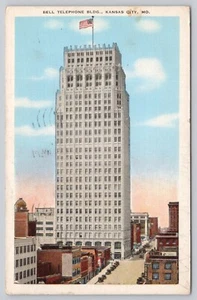 Bell Telephone Building Kansas City Missouri Linen Postcard c1945 - Picture 1 of 2