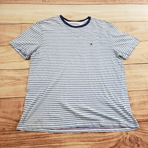 Tommy Hilfiger Shirt Mens Extra Large Blue White Striped Casual Preppy Adult * - Picture 1 of 9