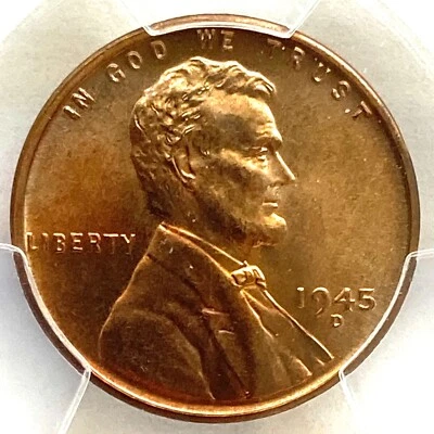 1945-D  Lincoln Cent, Graded PCGS MS67 RD , CERT VERIFICATION #08897125 - Image 1 of 4
