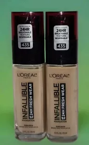 LOREAL Infallible 24hr Fresh Wear Foundation 435 Rose Vanilla 1oz Ea 2pcs new!!! - Picture 1 of 1