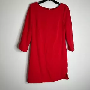 Abito tubino VINCE CAMUTO rosso manica 3/4 zip foderato dietro tg 6 - Foto 1 di 9