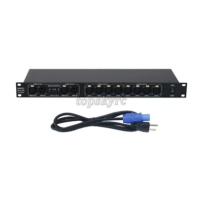 CP-2418 DMX Splitter DMX Amplifier DMX512 Distributor 2 Signal Input 8CH Output - Image 1 of 4