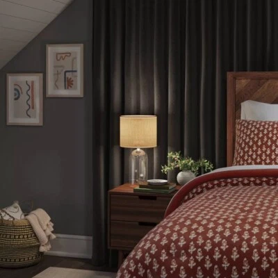 Threshold Velvet Blackout Single Black Rod Pocket Curtain Panel 50" x 84" NWOT - Image 1 of 4