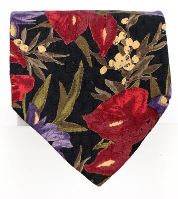 Vintage Ungaro Paris Men's Necktie 100 Silk Print Floral Un-lined XL 61 x 3.75 - Image 1 of 3
