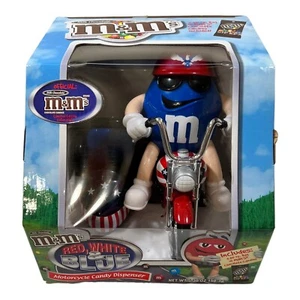 *RARE* USA M&M Blue Freedom Rider Motorbike & Sidecar Candy Dispenser in NIB - Picture 1 of 8
