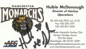 FORMER NY ISLANDER AND DIR HKY OPS HUBIE MCDONOUGH SIGNED BUSINESS CARD - Picture 1 of 1