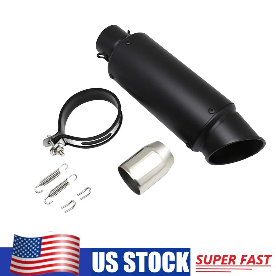 Motorcycle Exhaust Muffler Tail Pipe Slip On 38-51mm For Honda Kawasaki KTM BMW - Image 1 of 4