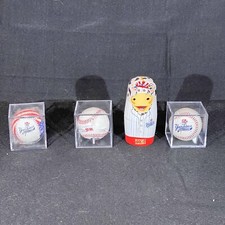 2003 Yankees Red Sox & 2 Staten Island Yankees Baseballs + Nesting Doll **RARE**