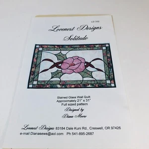 Lovenest Designs "SOLITUDE" STAINED GLASS WALL QUILT PATTERN  21x31 #LD332 - Picture 1 of 5