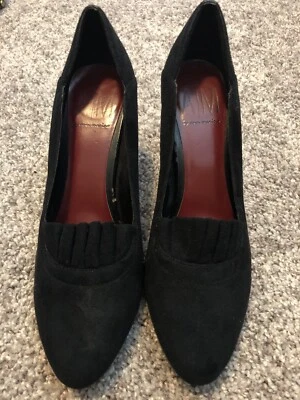 ZAPATOS DE SALÓN SEÑORA TALLA 7,5 ANN MARINO NEGROS, GAMUZA SINTÉTICA - EN EXCELENTE ESTADO Foto 1 de 4