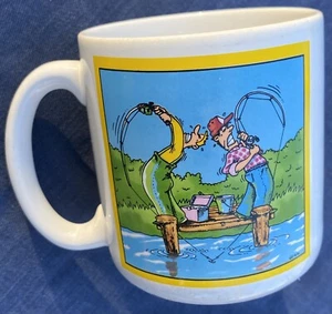 Summit Collection Fishin Made in Korea Vintage 1989 Coffee Cup Mug FREE Shipping - Picture 1 of 15
