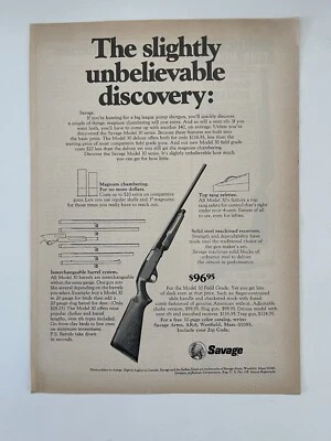 Anuncio impreso vintage 1971 modelo Savage 30 escopeta solo anuncio impreso Foto 1 de 3